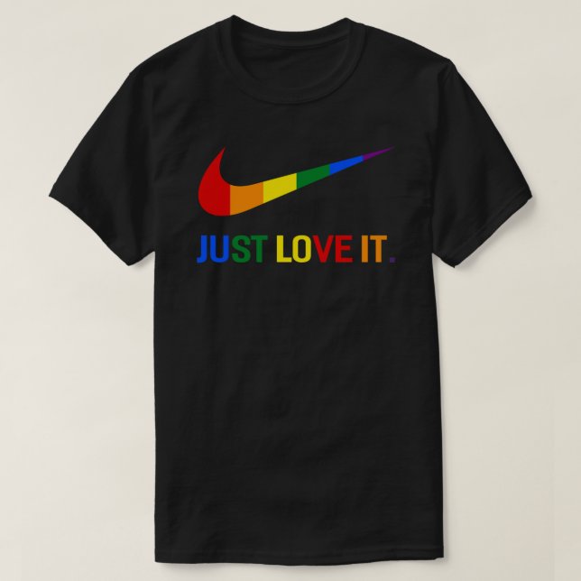 Rainbow Lesbian Gay Pride Lgbt Just Liebe It Shirt (Design vorne)