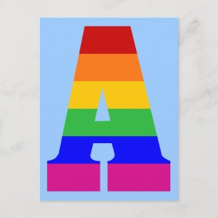 Rainbow Letter A Postkarte