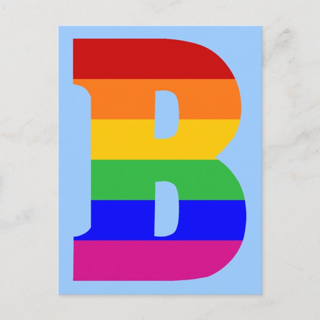 Rainbow Letter B Postkarte (Vorderseite)