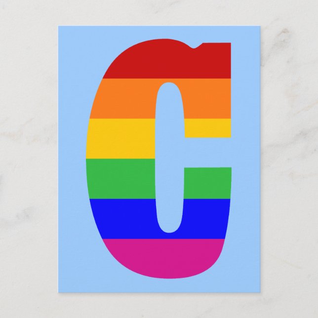 Rainbow Letter C Postkarte (Vorderseite)