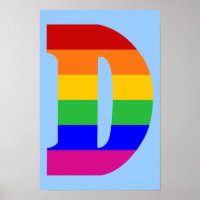 Rainbow Letter D