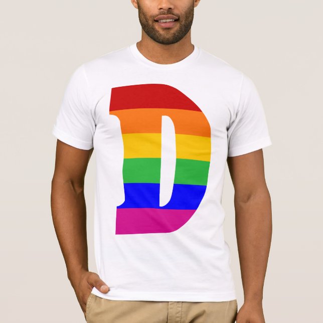 Rainbow Letter D T-Shirt (Vorderseite)