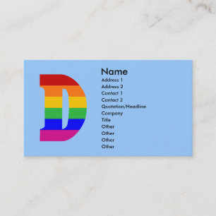 Rainbow Letter D Visitenkarte