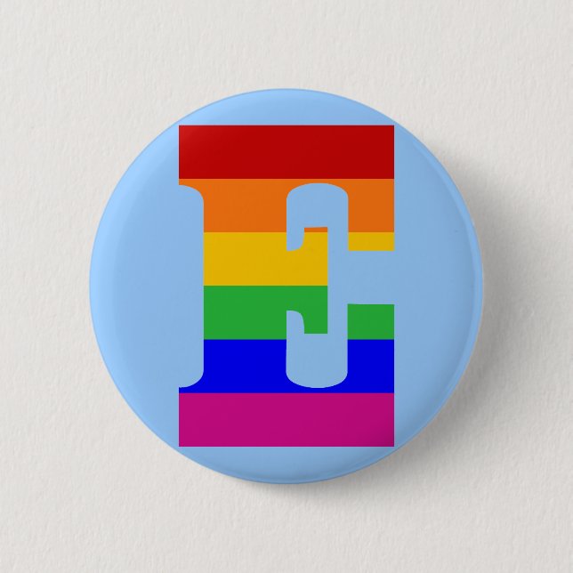 Rainbow Letter E Button (Vorderseite)