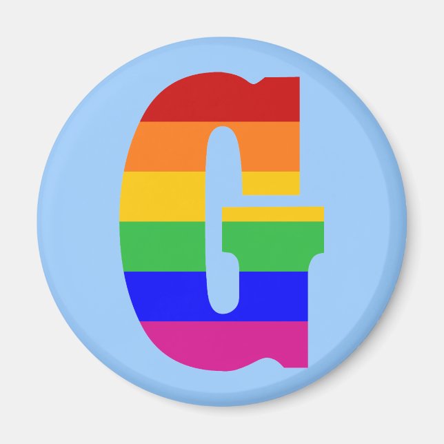 Rainbow Letter G Magnet (Vorne)