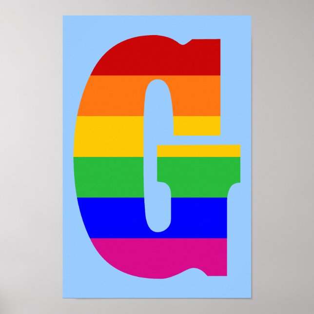 Rainbow Letter G Poster (Vorne)