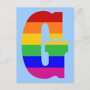 Rainbow Letter G Postkarte