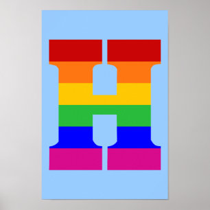 Rainbow Letter H Poster