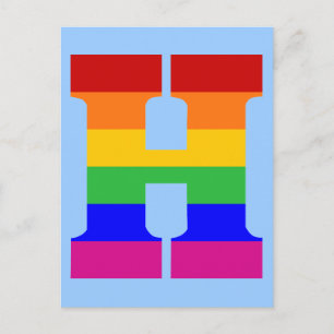 Rainbow Letter H Postkarte