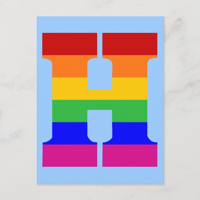 Rainbow Letter H Postkarte (Vorderseite)