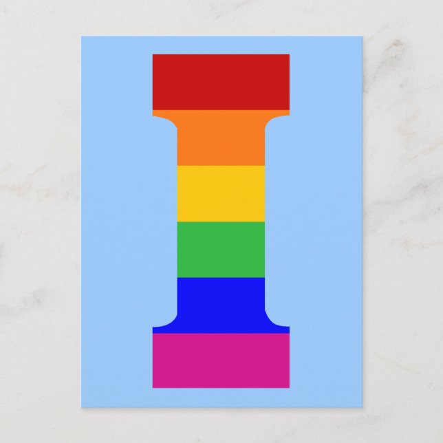 Rainbow Letter I Postkarte (Vorderseite)