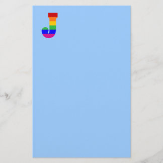 Rainbow Letter J Briefpapier