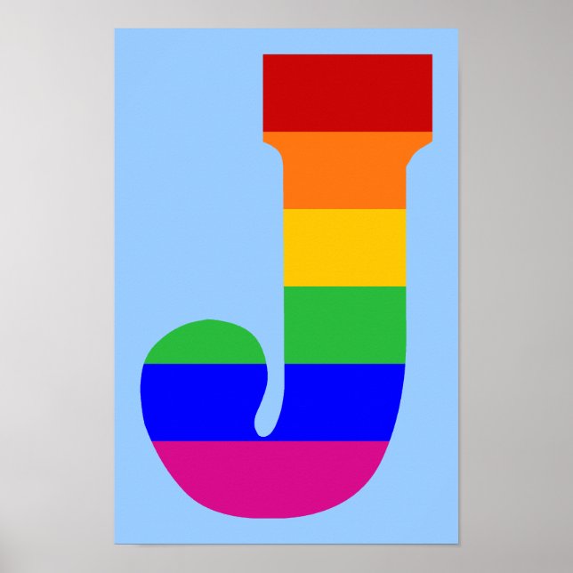 Rainbow Letter J Poster (Vorne)