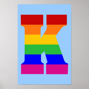 Rainbow Letter K Poster