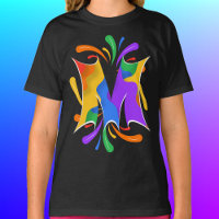 Rainbow Letter M Monogram Abstract