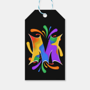 Rainbow Letter M Monogram Abstrakt Geschenkanhänger