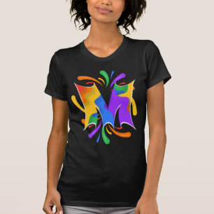 Rainbow Letter M Monogram Abstrakt T-Shirt