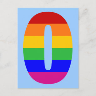 Rainbow Letter O Postkarte