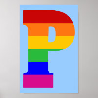 Rainbow Letter P