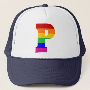 Rainbow Letter P Truckerkappe