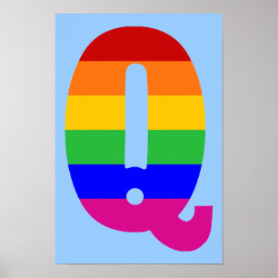 Rainbow Letter Q Poster