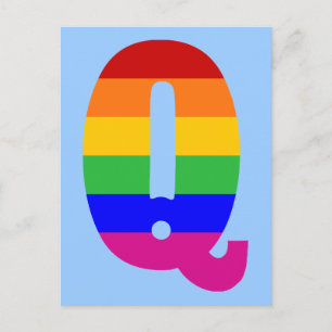 Rainbow Letter Q Postkarte