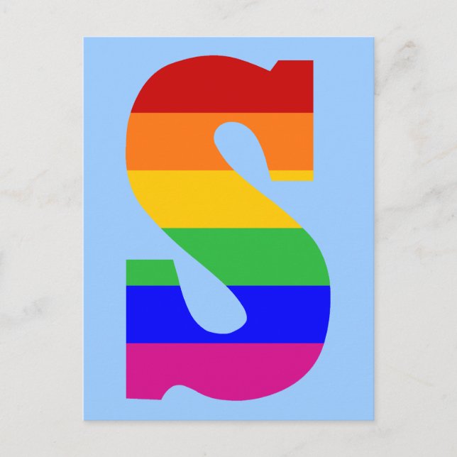 Rainbow Letter S Postkarte (Vorderseite)