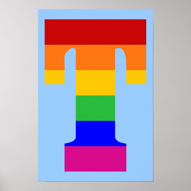 Rainbow Letter T Poster (Vorne)