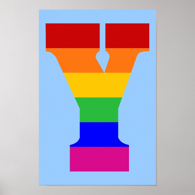 Rainbow Letter Y Poster (Vorne)