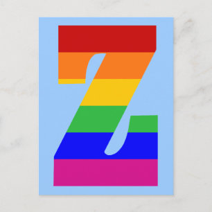Rainbow Letter Z Postkarte