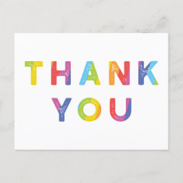 Rainbow Letters und Regenbogenstreifen Danke Feiertagspostkarte