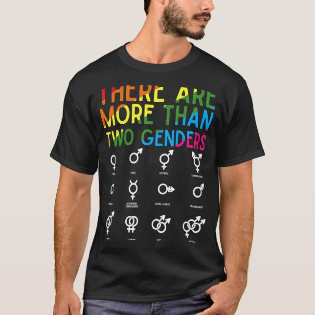 Rainbow-LGB-Stolz Es gibt mehr als zwei Geschlecht T-Shirt (Vorderseite)