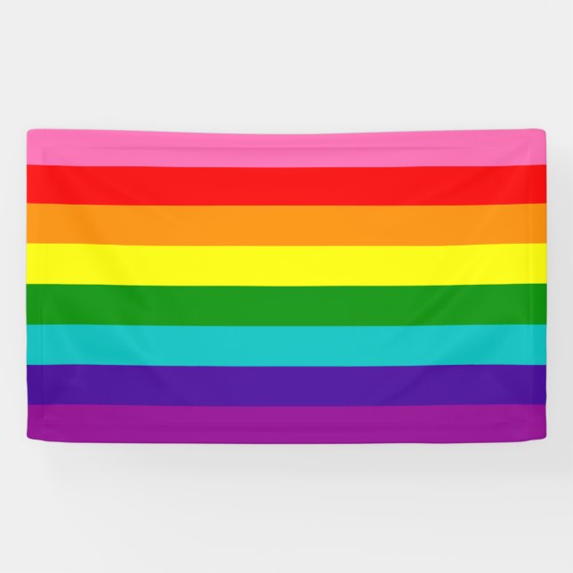 Rainbow LGBT gay flag Banner (Horizontal)