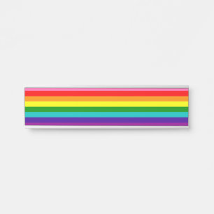 Rainbow LGBT gay flag Name Plate Türschild