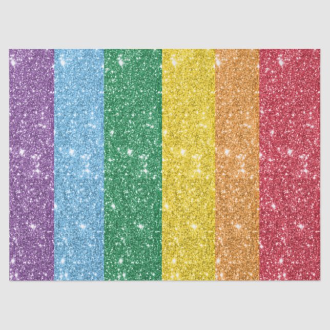 Rainbow LGBT Glitzer Decoute Seidenpapier (Vorderseite)