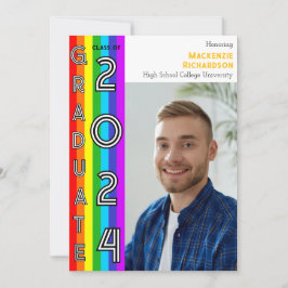 Rainbow LGBT Graduation Party Photo Einladung