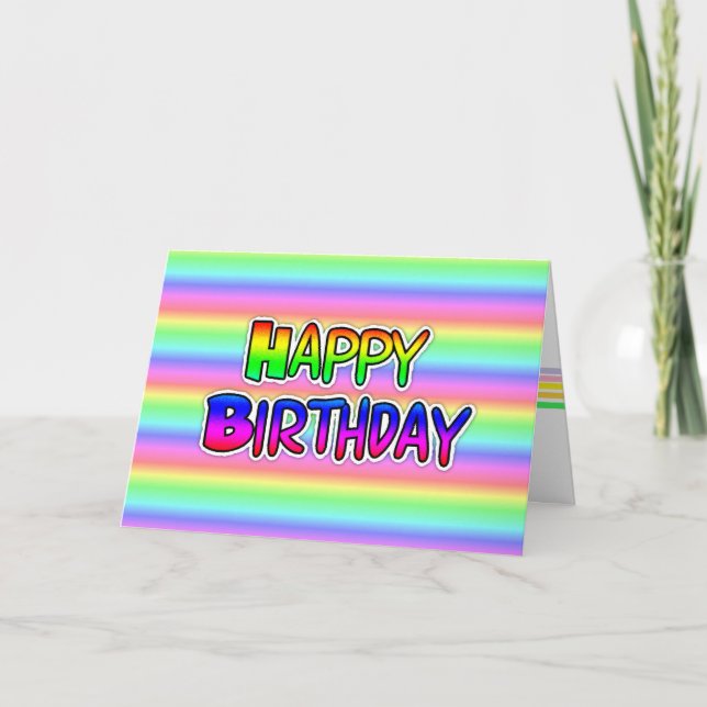Rainbow LGBT Happy Birthday Card Karte (Vorderseite)