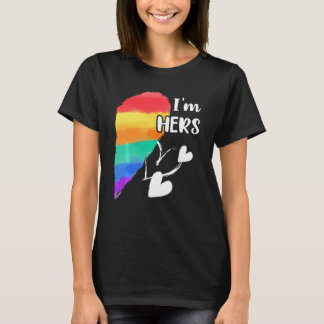 Rainbow Lgbt Heart Ich bin ihr für Paare Gay Lesbi T-Shirt