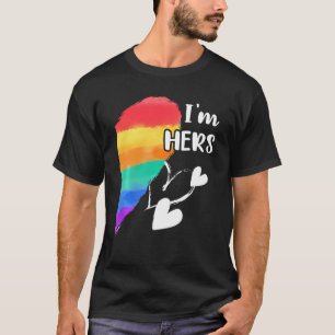 Rainbow Lgbt Heart Ich bin ihr für Paare Gay Lesbi T-Shirt