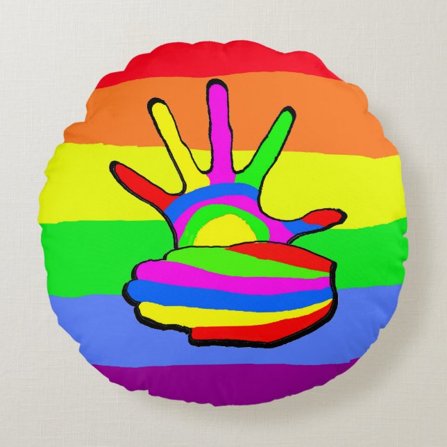 Rainbow LGBT Liebe Rundes Kissen (Vorderseite)