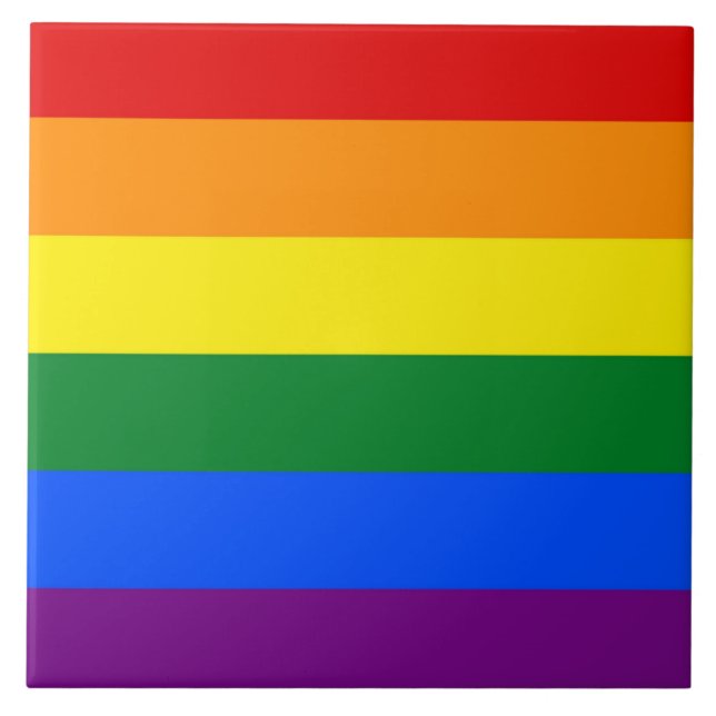 Rainbow LGBT Pride Flag Tile Fliese (Vorderseite)