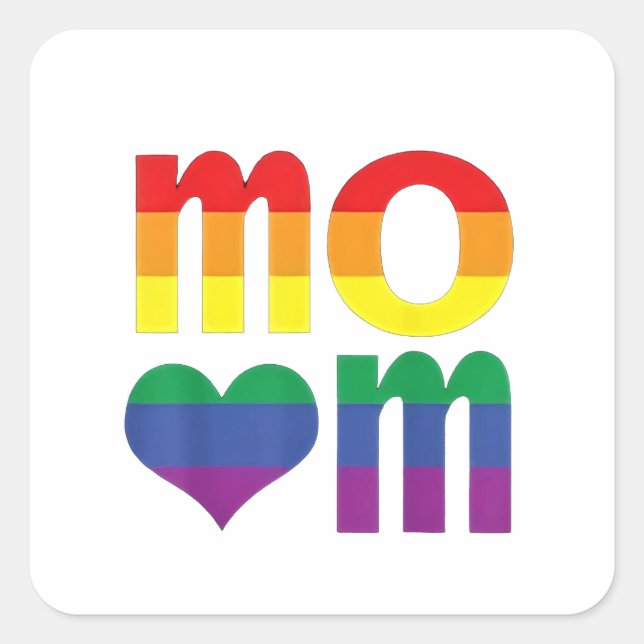 Rainbow LGBT Pride Monat Muttertag LGBT Quadratischer Aufkleber (Vorderseite)