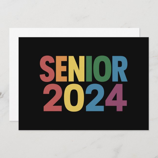 Rainbow LGBT Pride Senior 2024 Abschluss Einladung (Vorne/Hinten)