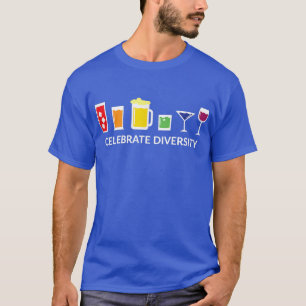 Rainbow LGBT trinken Celebrate Diversity Bier T-Shirt