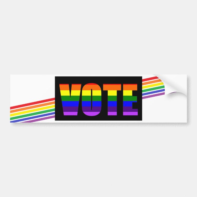 Rainbow LGBT Vote Autoaufkleber (Vorne)
