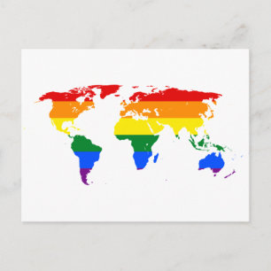Rainbow LGBT Weltkarte Postkarte