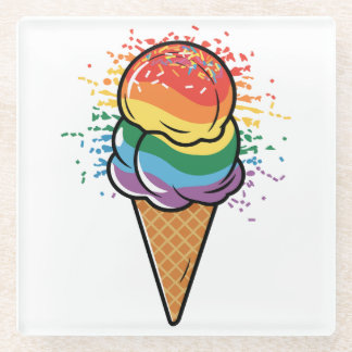 Rainbow LGBTQ+ Eiscreme Glasuntersetzer