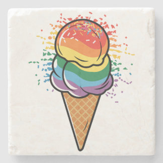 Rainbow LGBTQ+ Eiscreme Steinuntersetzer