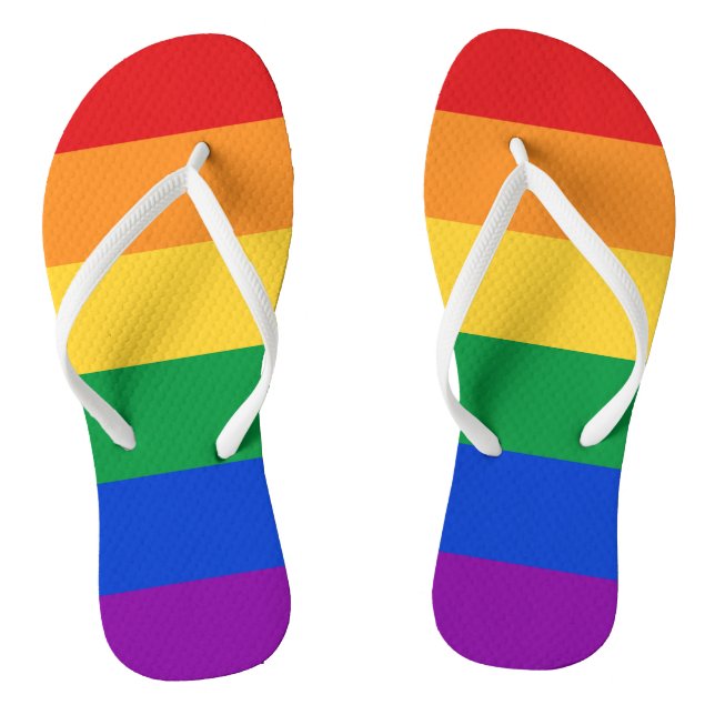 Rainbow LGBTQ Flag Colors Flip Flops (Fußbett)