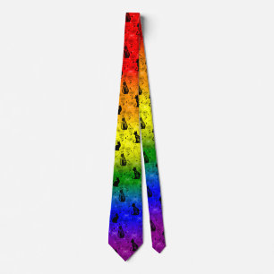 Rainbow LGBTQ Pride Black Cat - Mystische Hexe Krawatte